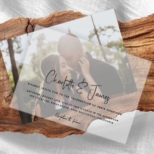 Invitations En Vélin Script minimaliste élégant et simple