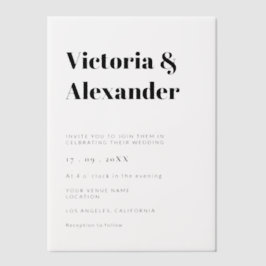 Invitations En Vélin Simple Classique Élégant Mariage moderne