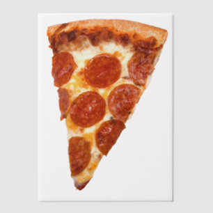 Invitations En Vélin SlipperyJoe's classique pepperoni pizza tranche fo