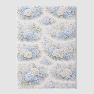 Invitations En Vélin SoftBlue Floral Pattern Elegant Romantic Botanical