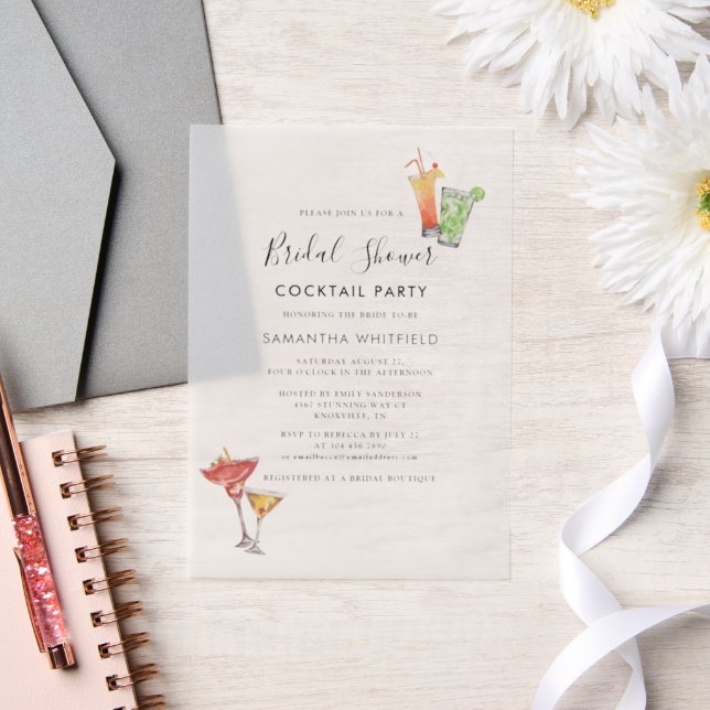 Invitations En Vélin Soirée Fête des mariées élégante (Mariage)