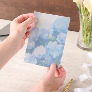 Invitations En Vélin Superposition du Mariage Blue Hydrangeas Custom Na