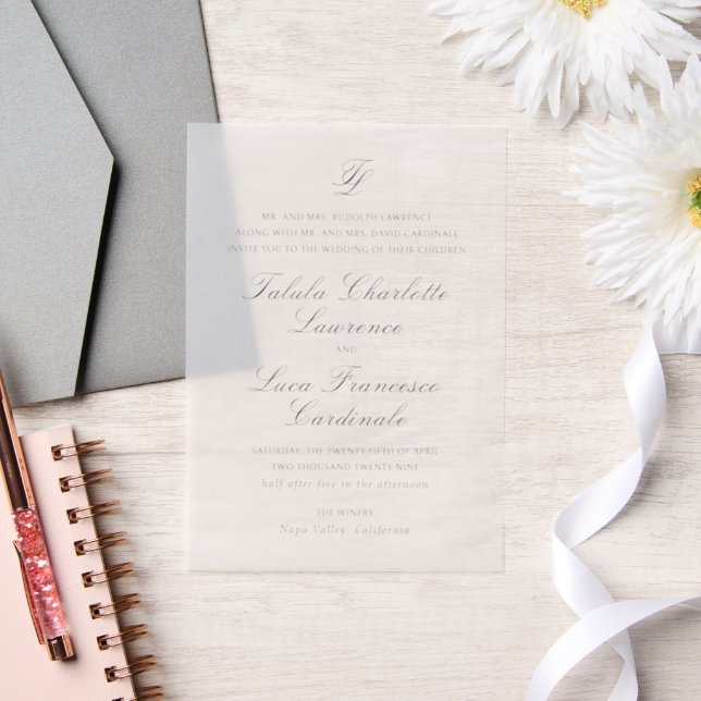 Invitations En Vélin Talula Elegant Wedding (Mariage)