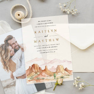 Invitations En Vélin The Watercolor Desert Range Wedding Suite - 