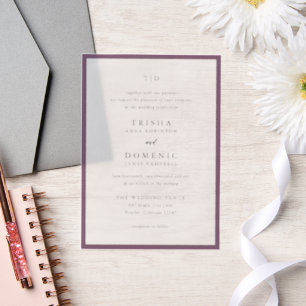 Invitations En Vélin Trisha Purple Mariage moderne