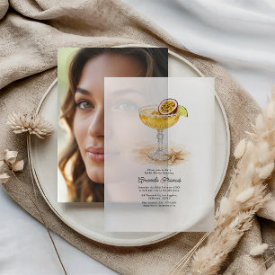 Invitations En Vélin Tropical Passionfruit Cocktail Plage Enterrement d