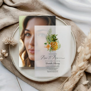Invitations En Vélin Tropical Pineapple Miss to Mrs Enterrement de Vie