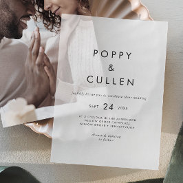 Invitations En Vélin Typographie Chic Rustique Moderne Boho Simple Mari