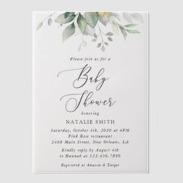 Invitations En Vélin Verdure, Eucalyptus Feuilles, Boho, Baby shower