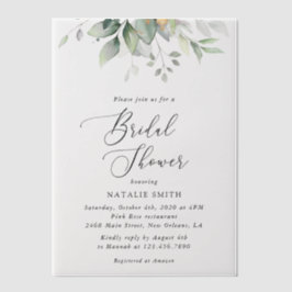 Invitations En Vélin Verdure, Eucalyptus Feuilles, Boho, Fête des marié