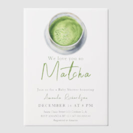 Invitations En Vélin We love you so Matcha Baby Shower