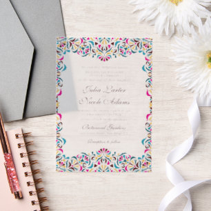 Invitations En Vélin Whimsical Luxury ivoire Floral Style Mariage front