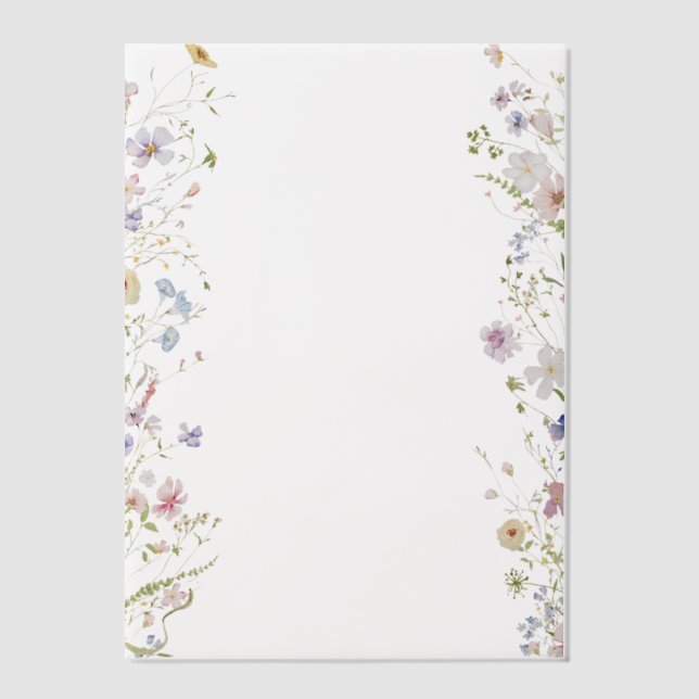 Invitations En Vélin Whimsical Pastel Fleur sauvage Mariage frontalier (Recto)