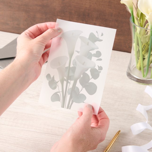 Invitations En Vélin White Calla Lilies Wedding  (Ordinateur de poche)