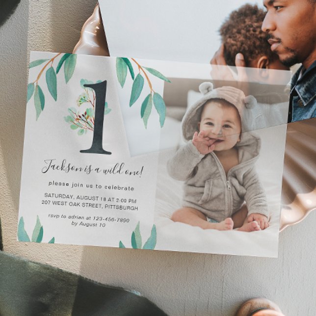 Invitations En Vélin Wild One 1st Birthday Party Photo (Créateur téléchargé)