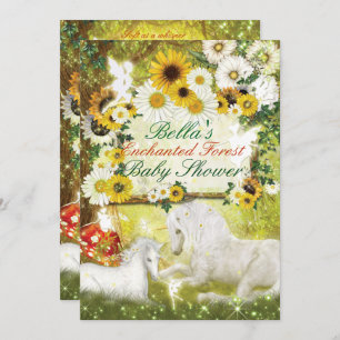 Invitations enchantées de baby shower de licorne