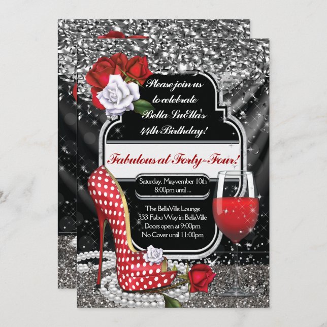 Invitations fabuleuses et Flirty de partie (Devant / Derrière)