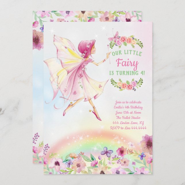 Invitations Fairy Fairy (Devant / Derrière)