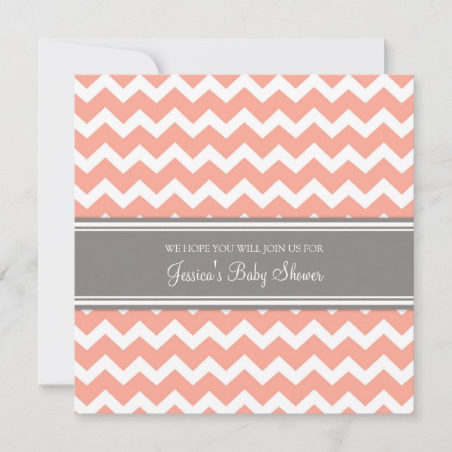 Invitations faites sur commande grises de corail (Devant)