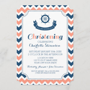Invitations faites sur commande nautiques bleues