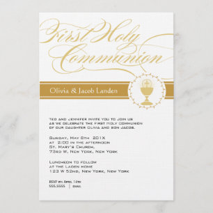 Invitations Fancy Script First Communion Jumeaux