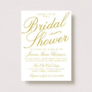 Invitations fantaisie Gold & White de douche nupti