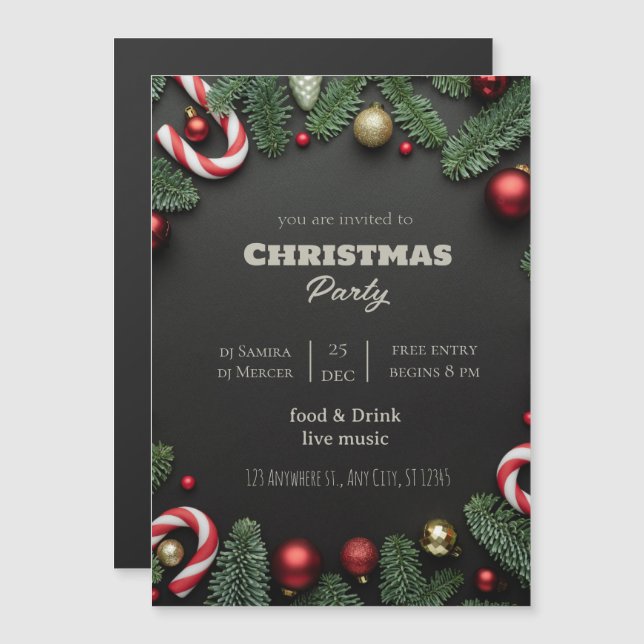 Invitations fête de Noël (Devant / Derrière)