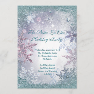 Invitations Fête des Fêtes de Snowflake