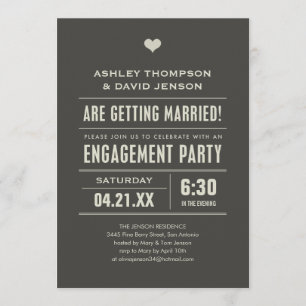 Invitations fêtes de fiançailles