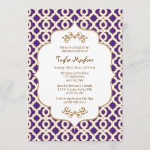 Invitations Fêtes des mariées marocains violet et 