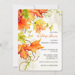 Invitations Feuilles en chute d'aquarelle