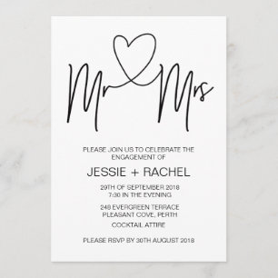 Invitations Fiançailles modernes
