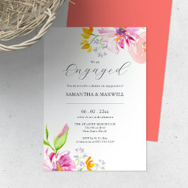 Invitations Fiançailles personnalisées Thème Flora