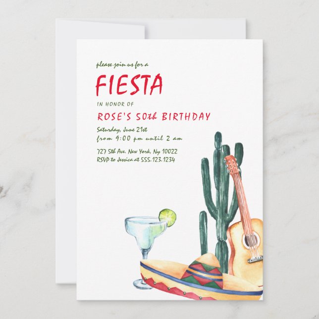 Invitations Fiesta Party (Devant)