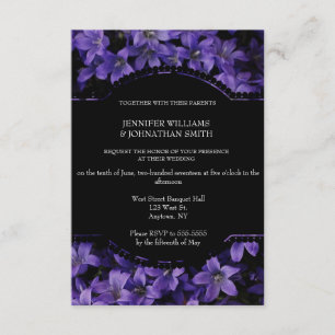 Invitations Floral Black Wedding