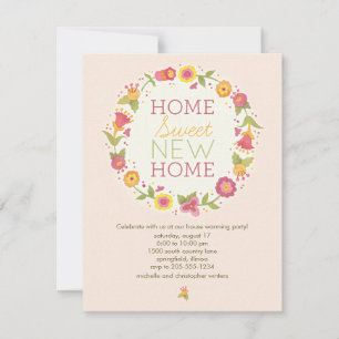 Invitations Floral Wreath House Fête de Réchauffem