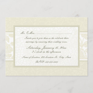 Invitations florales beiges de renouvellement de