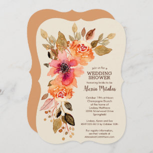 Invitations Florales de douche nuptiale automne
