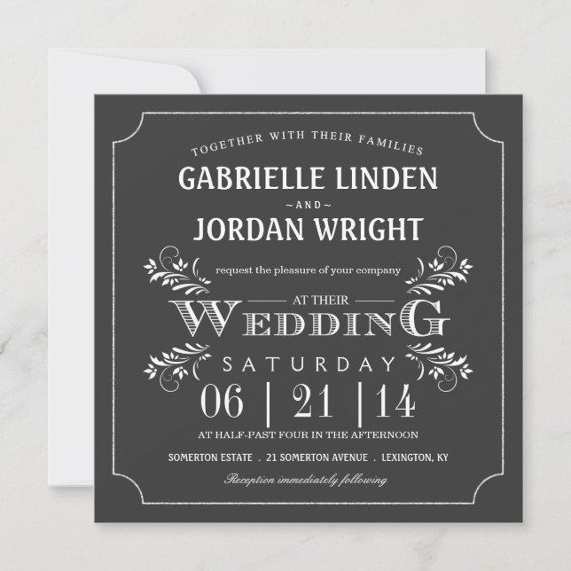 Invitations florales de fantaisie de mariage de (Devant)