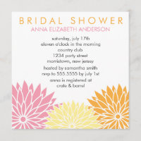 Invitations florales de Fête de la mariée