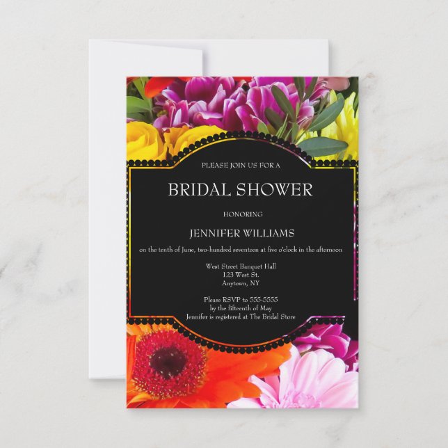 Invitations florales de Fête de la mariée (Devant)