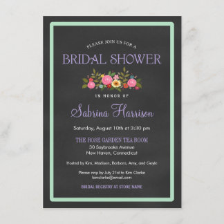Invitations florales de Fête de la mariée de style