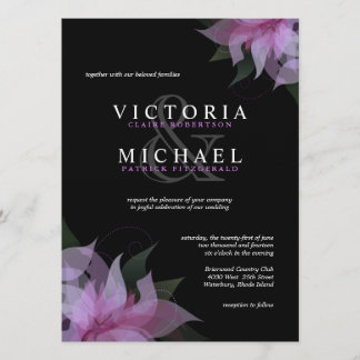 Invitations florales de lavande et de mariage de