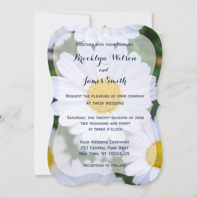 Invitations Florales De Mariage Avec La Fatigue (Devant)