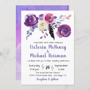 Invitations florales de mariage de Boho