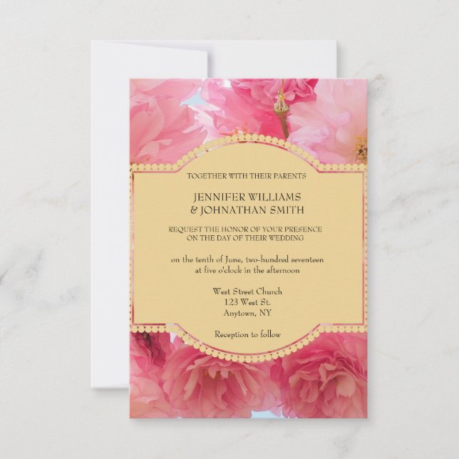 Invitations florales de mariage de fleurs de (Devant)