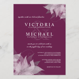 Invitations florales de mariage de raisin de
