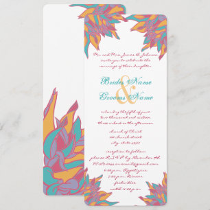 Invitations florales de Mariage rose Turquoise