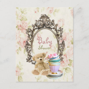 invitations florales rustiques de baby shower