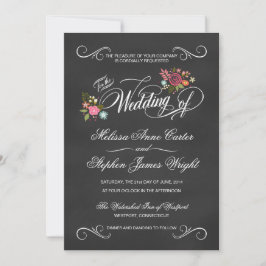 Invitations florales rustiques de mariage de